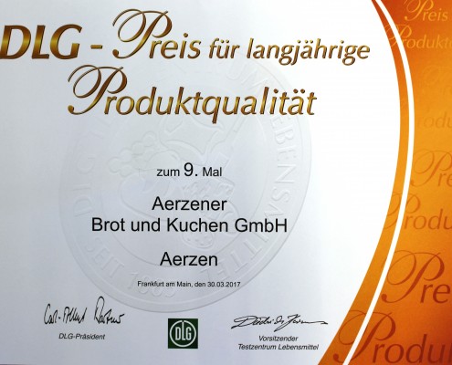 DLG Preis für langjährige Produktqualität